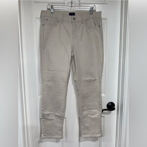 NYDJ Women's SZ 12 Alina Convertible Ankle Jeans Light Stone EUC